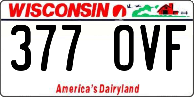 WI license plate 377OVF