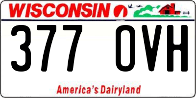 WI license plate 377OVH