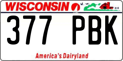 WI license plate 377PBK