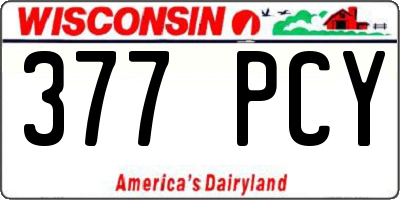 WI license plate 377PCY