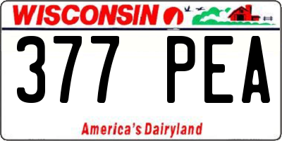 WI license plate 377PEA
