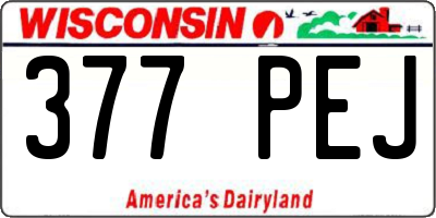 WI license plate 377PEJ