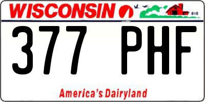 WI license plate 377PHF