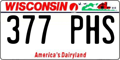 WI license plate 377PHS