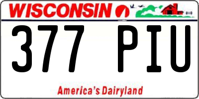 WI license plate 377PIU