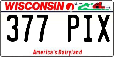 WI license plate 377PIX