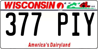 WI license plate 377PIY