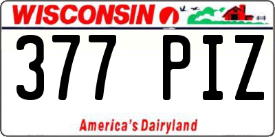 WI license plate 377PIZ