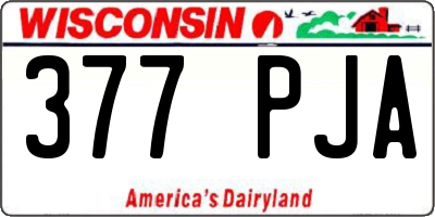 WI license plate 377PJA