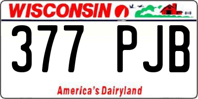 WI license plate 377PJB