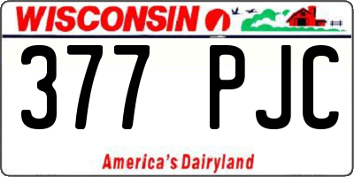 WI license plate 377PJC