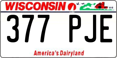 WI license plate 377PJE