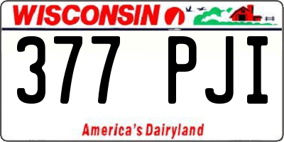 WI license plate 377PJI