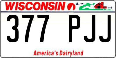 WI license plate 377PJJ