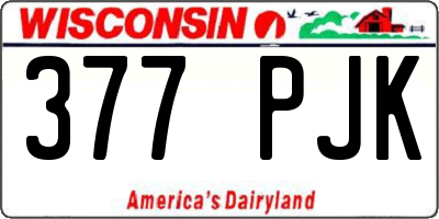 WI license plate 377PJK