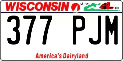 WI license plate 377PJM