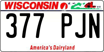 WI license plate 377PJN