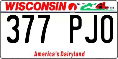 WI license plate 377PJO
