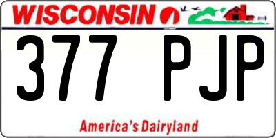 WI license plate 377PJP