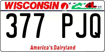 WI license plate 377PJQ