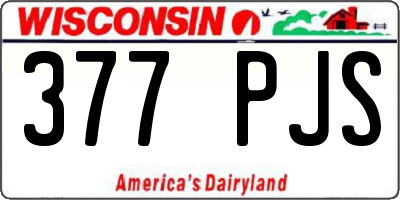 WI license plate 377PJS