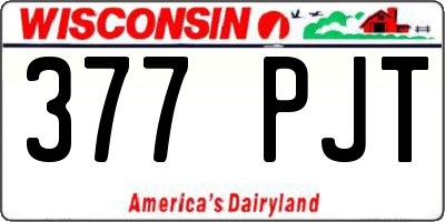 WI license plate 377PJT