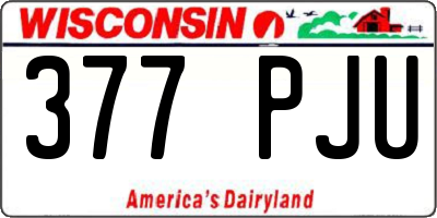 WI license plate 377PJU