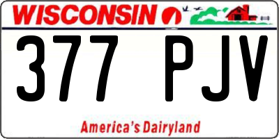 WI license plate 377PJV