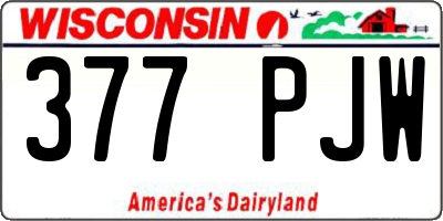 WI license plate 377PJW