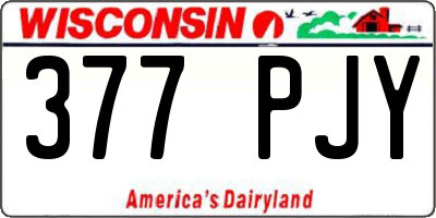 WI license plate 377PJY
