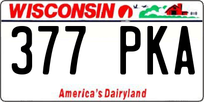 WI license plate 377PKA