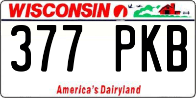 WI license plate 377PKB