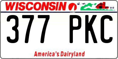 WI license plate 377PKC