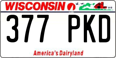 WI license plate 377PKD