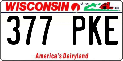 WI license plate 377PKE