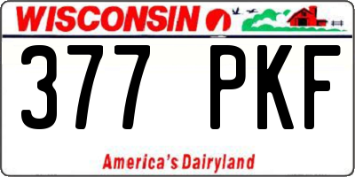 WI license plate 377PKF