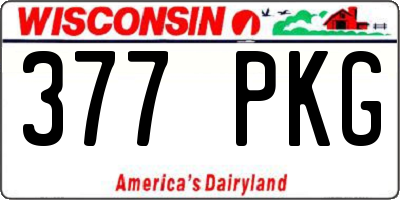 WI license plate 377PKG