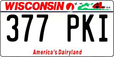 WI license plate 377PKI