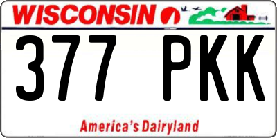 WI license plate 377PKK
