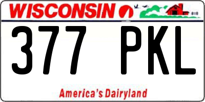 WI license plate 377PKL