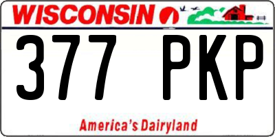 WI license plate 377PKP