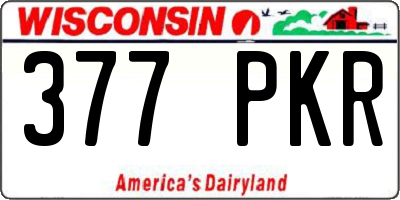 WI license plate 377PKR