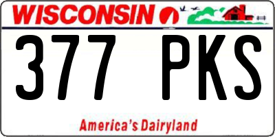 WI license plate 377PKS
