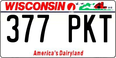 WI license plate 377PKT
