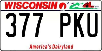 WI license plate 377PKU