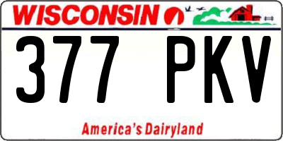 WI license plate 377PKV