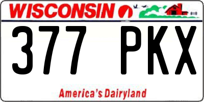 WI license plate 377PKX