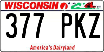 WI license plate 377PKZ