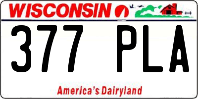 WI license plate 377PLA