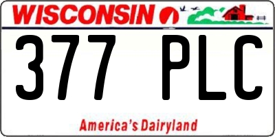 WI license plate 377PLC